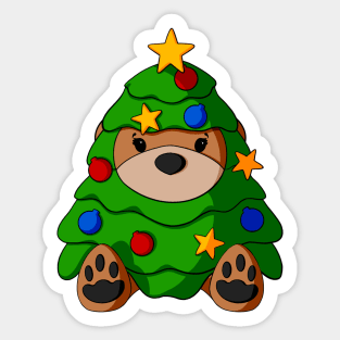 Christmas Tree Costume Teddy Bear Sticker